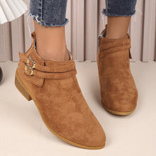 Brown Suede Ankle Boots for Women Ochre