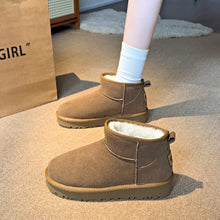 Brown Suede Ankle Boots with Faux Fur Lining for Women