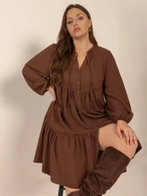 Brown Tiered Button Down Mini Dress Casual Dresses
