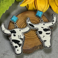 Bull Shape Turquoise Dangle Earrings Style A One Size Earrings