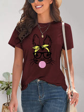 Burgundy Bunny Graphic T-Shirt for Women