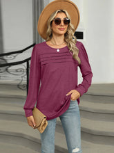 Burgundy Long Sleeve Blouse for Women Plum