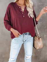 Burgundy Long Sleeve Button Up Shirt for Women with Oversized Fit Woman T Shirts