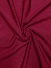 Burgundy Long Sleeve Peplum Top with Black Trim for Women