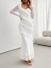 Burgundy Long Sleeve Ruffled Maxi Dress White Maxi Dresses