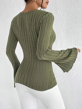 Burgundy Ribbed Knit Wrap Top for Women Woman T Shirts