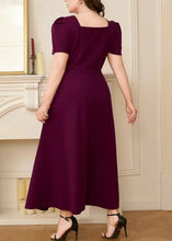 Burgundy Square Neck Midi Dress with Gold Clutch Evening Dresses