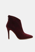 Burgundy Suede Stiletto Ankle Booties for Women