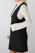 Burgundy Sleeveless Jumper Dress with Pockets for Women Woman Sweater Dresses