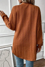 Burnt orange long sleeve pocketed open cardigan sweater