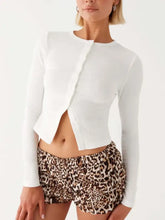 Button Down Long Sleeve T-Shirt Woman T Shirts