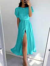 Button Down Short Sleeve Dress Casual Dresses