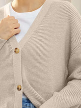 Button Down V-Neck Long Sleeve Cardigan Woman Outerwear