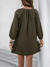 Button Front Balloon Sleeve Dress Casual Dresses