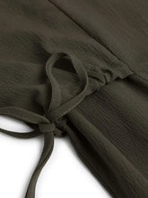 Button Front Balloon Sleeve Dress Casual Dresses