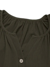 Button Front Balloon Sleeve Dress Casual Dresses