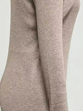 Button front soft heathered beige ribbed knit sweater dress, snug fit long sleeves
