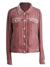 Button Up Long Sleeve Jacket with Chest Pockets Woman Outerwear