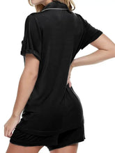 Button Up Short Sleeve Top and Shorts Lounge Set Woman Loungewear Sets