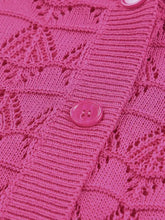 Buttoned Front Openwork Cardigan Cardigans