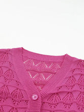 Buttoned Front Openwork Cardigan Cardigans