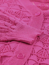 Buttoned Front Openwork Cardigan Cardigans