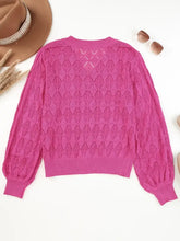 Buttoned Front Openwork Cardigan Cardigans