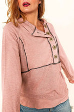 Buttoned Long Sleeve Hoodie Woman Sweatshirts