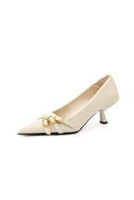 Point Toe Low Heel Pumps White woman pumps