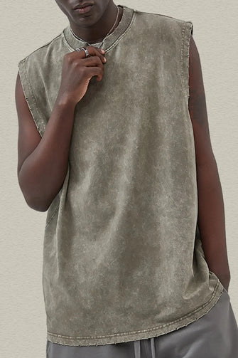 Men's Round Neck Tank Moss