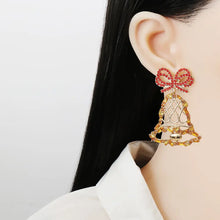 Rhinestone Alloy Christmas Bell Earrings Earrings