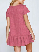 Ruffled V-Neck Mini Dress Casual Dresses