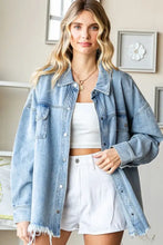 First Love Smile Face Button Down Raw Hem Denim Jacket Woman Outerwear