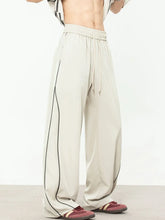 Men's Contrast Straight Sweatpants Beige