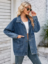 Button Up Long Sleeve Denim Jacket Casual Dresses