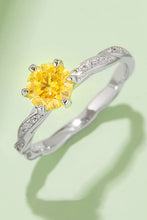 1 Carat Moissanite Contrast 925 Sterling Silver Ring Gold