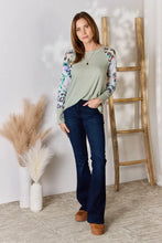 Hailey & Co Full Size Printed Round Neck Blouse Woman Blouses