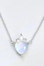 925 Sterling Silver Moonstone Heart Pendant Necklace Necklaces