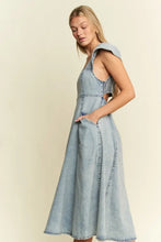 Jade By Jane Full Size Ruffled Denim Midi Dress Plus Size Woman Dress
