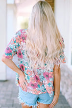 Floral Round Neck Babydoll Top Woman T Shirts