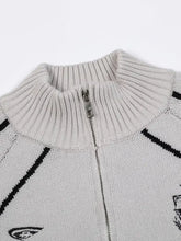 Men's Zip-Up Cardigan with Accent Stripes Cardigans