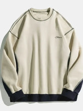 Sudadera para hombre con cuello redondo y hombros caídos en contraste Camisetas para hombre