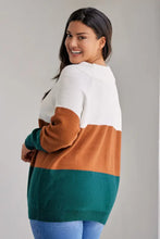 Plus Size Color Block Long Sleeve Sweater Sweater Pullovers