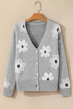 Flower Button Up Long Sleeve Cardigan Woman Outerwear
