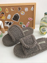 Cozy Fuzzy Open Toe Slippers Grey