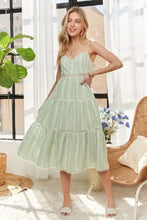 ADORA Gingham Detail Washed Dress LIGHT GREEN Casual Dresses