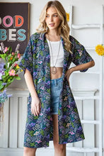 Heimish Full Size Half Sleeve Floral Open Cardigan Plus Size Woman Outerwear