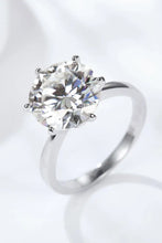 Platinum-Plated 5 Carat Moissanite Solitaire Ring Silver Rings