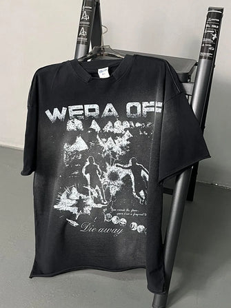 Men's Graphic Round Neck Half Sleeve T-Shirt Black