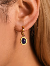 Stainless Steel Oval Drop Earrings Golden Kyanite One Size